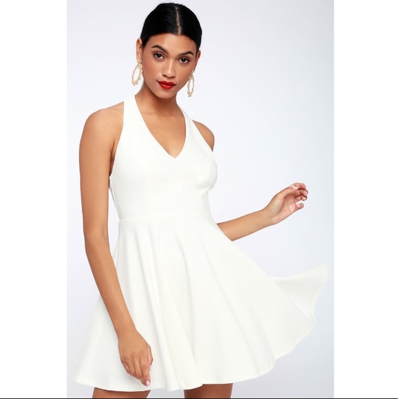 Lulus Lawson White Skater Dress - Picture 1 of 14